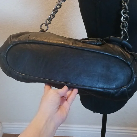 Coach Limited Edition Coach Sophia Black Leather Gunmetal Studs Bag MSRP $795 - Picture 7 of 16